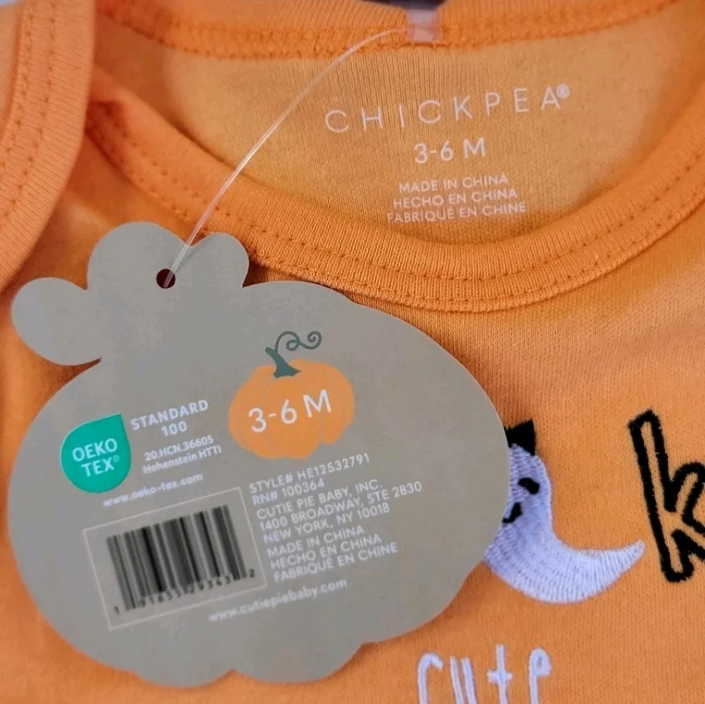 Chick Pea‎ Spooky Cute Halloween Two Piece Outfit Size 3-6 M